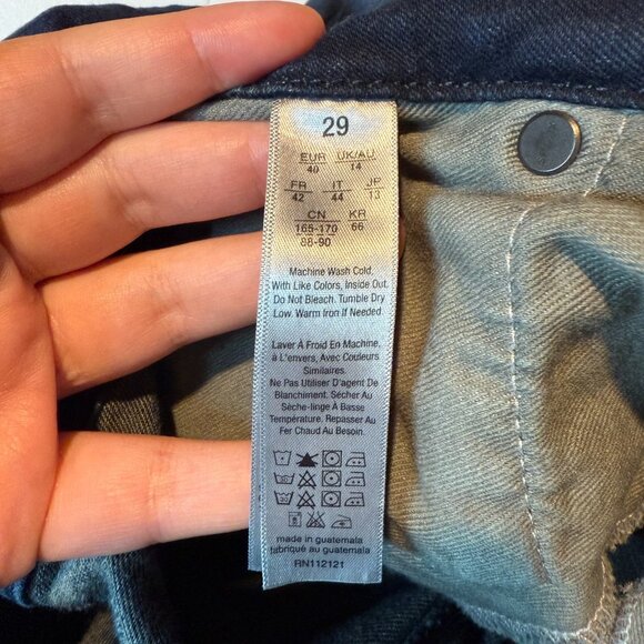 Spanx Women 29 Straight Jean Signature Dark Wash Stretch Denim Side Zip Slimming - Picture 5 of 11